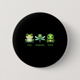 Subtle Anti-trump Political Humor Frog Dragonfly T Button