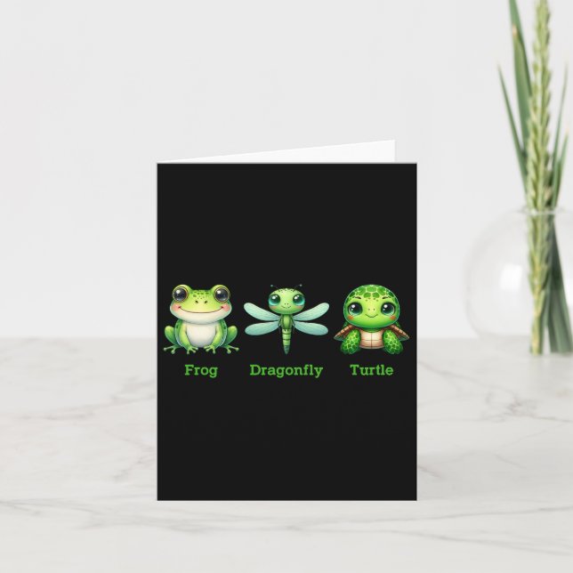 Subtle Anti-trump Political Humor Frog Dragonfly T Card (Front)