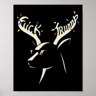 Subtle Anti Trump Reindeer Xmas Hidden Message Poster