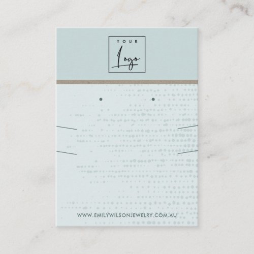 SUBTLE AQUA BLUE DOTS NECKLACE EARRING DISPLAY BUSINESS CARD