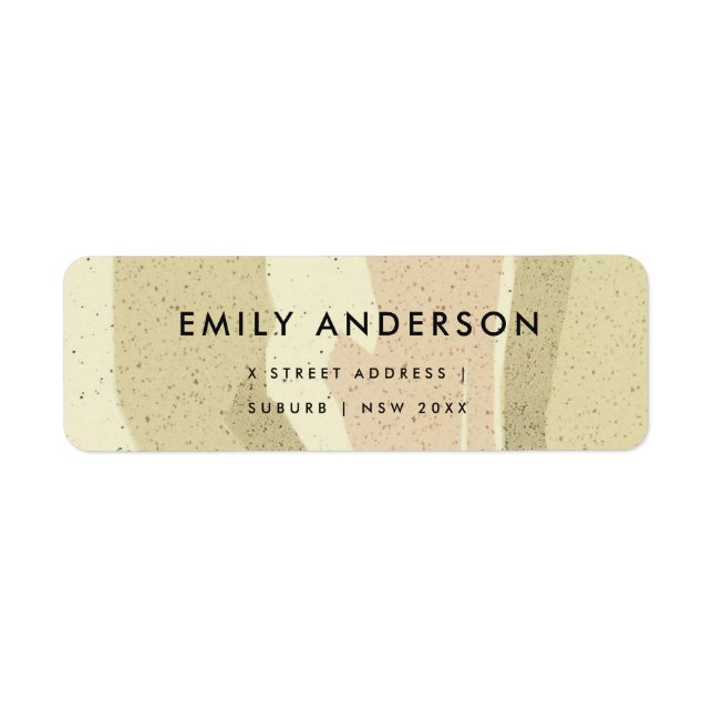 SUBTLE AQUA GREY MODERN ABSTRACT ART WAVES ADDRESS LABEL (Front)