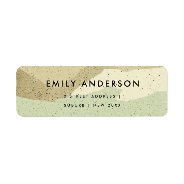 SUBTLE AQUA GREY MODERN ABSTRACT ART WAVES ADDRESS LABEL (Front)
