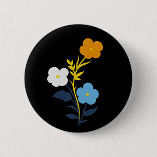 Subtle Aromantic Asexual Flag Flowers Button