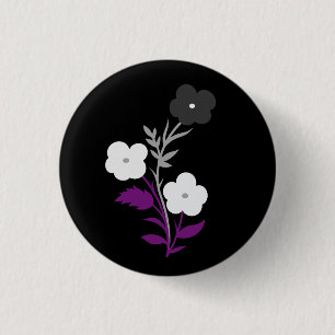 Subtle Asexual Flag Flowers Button