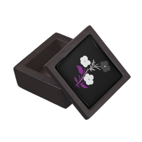 Subtle Asexual Flag Flowers Gift Box