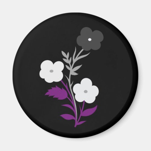 Subtle Asexual Flag Flowers Magnet