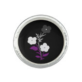 Subtle Asexual Flag Flowers Ring (Front)