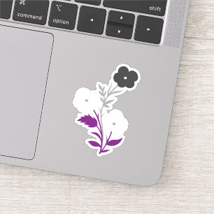 Subtle Asexual Flag Flowers Sticker