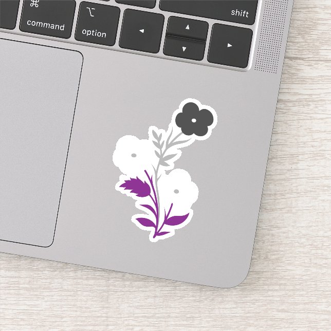 Subtle Asexual Flag Flowers Sticker (Detail)