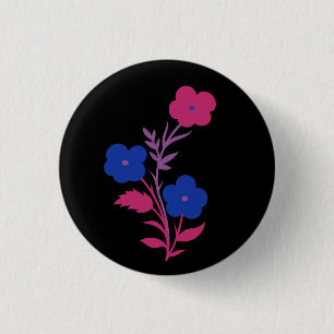 Subtle Bisexual Flag Flowers Button