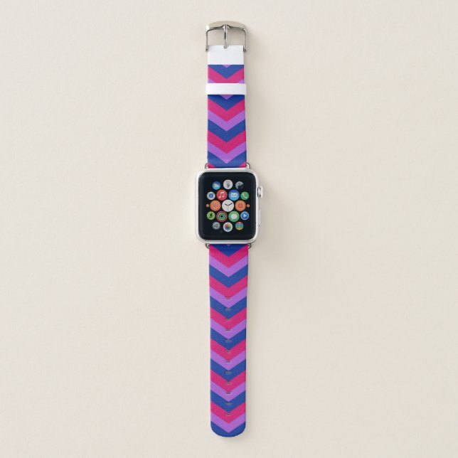 Subtle bisexual pride flag apple watch band (Front)