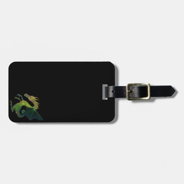 Subtle Black Dragon Luggage Tag (Front Horizontal)