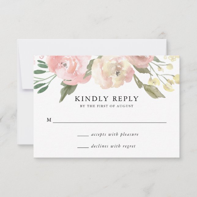 Subtle Blooms | Wedding RSVP Card (Front)