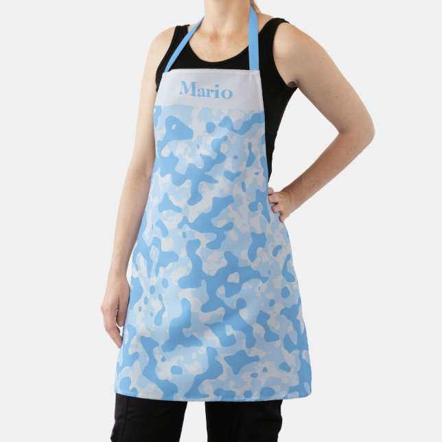 Subtle Blue Camouflage Design Apron (Insitu)