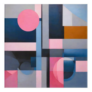 Subtle Blues & Pinks in Geometric Abstraction Acrylic Print