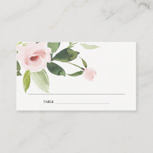 SUBTLE BLUSH PINK ROSE BRIDAL SHOWER PLACE CARD