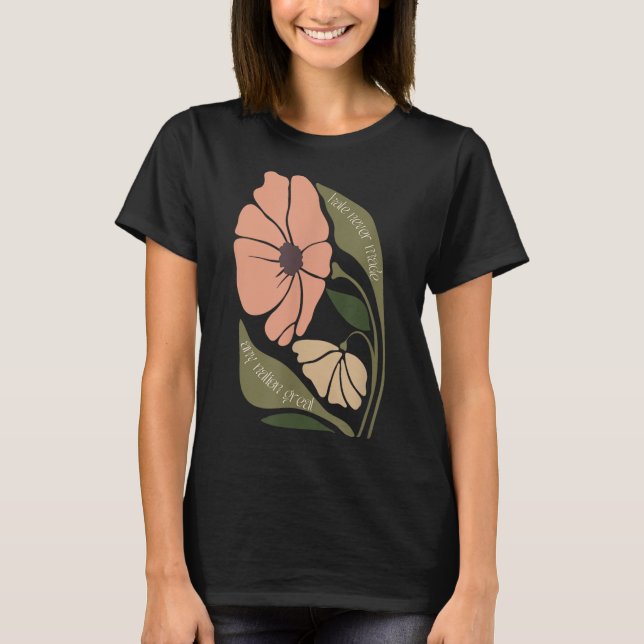 Subtle Boho Flowers Anti Trum P Liberal Protest Re T-Shirt (Front)