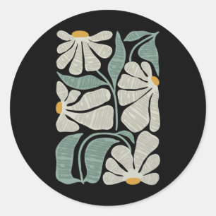 Subtle Boho Flowers Anti Trump  Classic Round Sticker