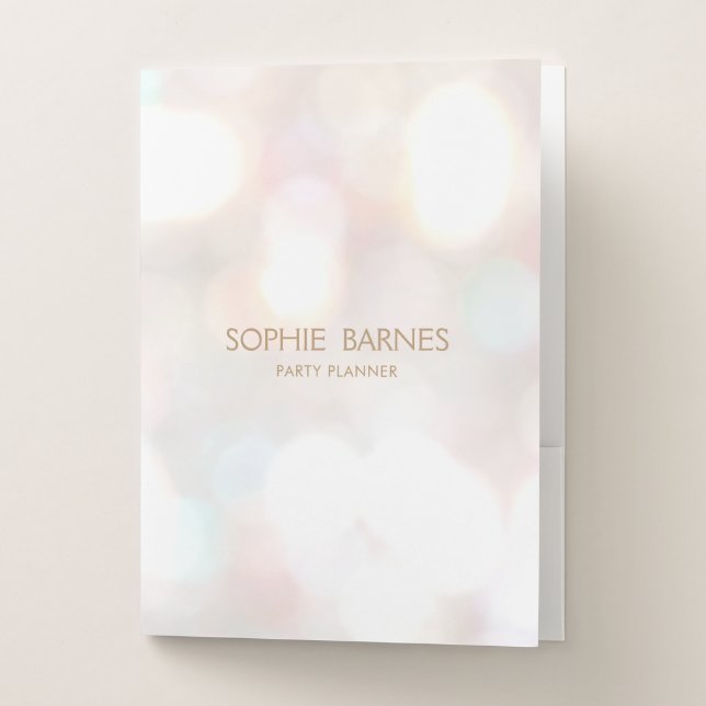 Subtle Bokeh Event Party Planner Pocket Folder (Front)