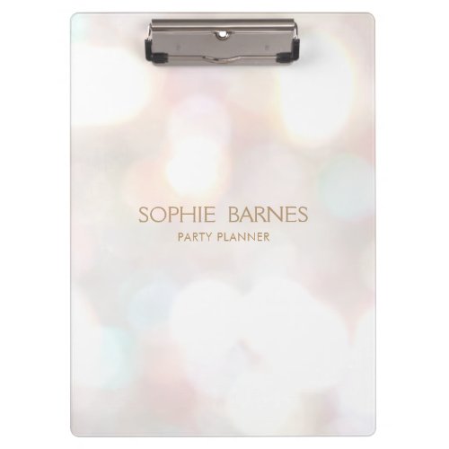 Subtle Bokeh Event Party Planner Pocket Folder Clipboard