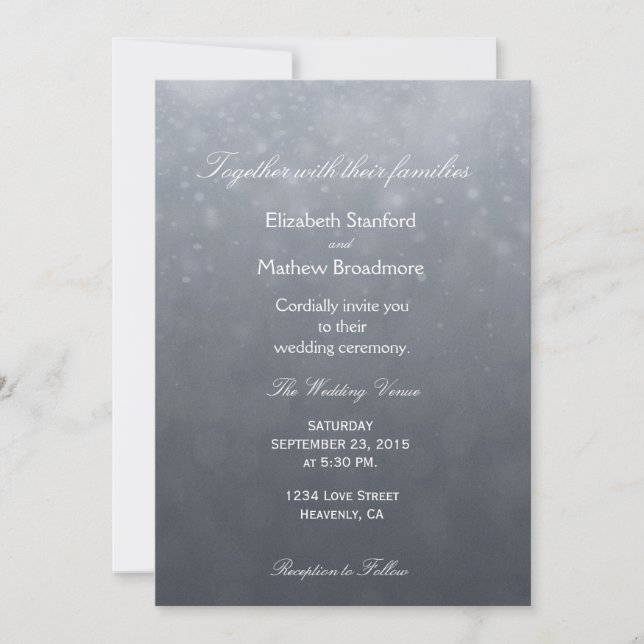 Subtle Bokeh Glitter Stars Invitation (Front)