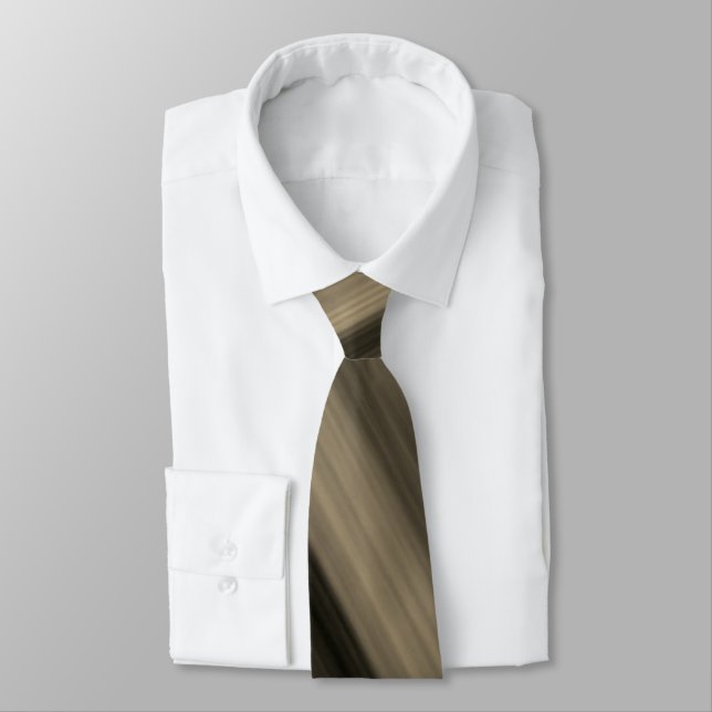  Subtle Brown Stripe  Neck Tie (Tied)