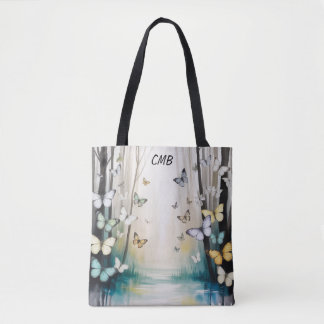 Subtle Butterflies Personalized Tote Bag