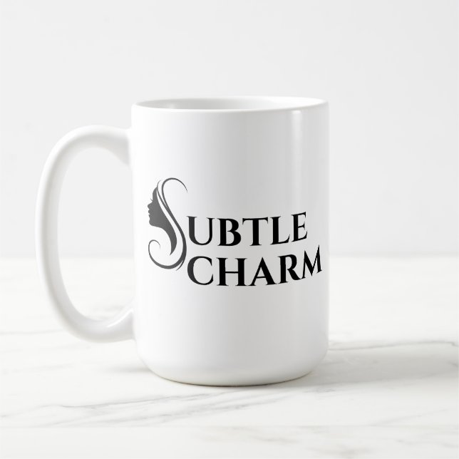 Subtle Charm Elegant Feminine Typography Coffee Mug (Left)
