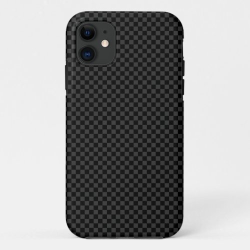 Subtle Check _ Dark Gray on Black iPhone Case