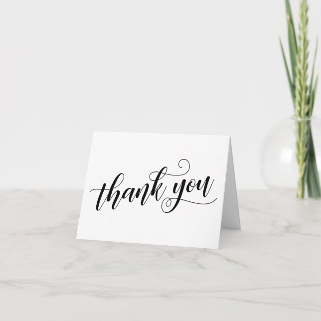 Subtle, Chic Thank You Typography w/ Black Script Card (Front)