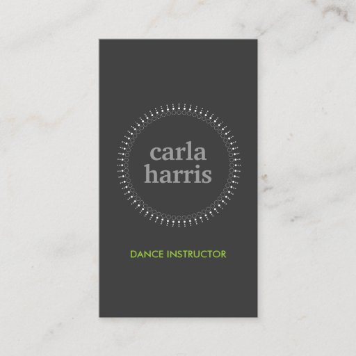 Customizable SUBTLE CIRCLE on DK GRAY Business Card