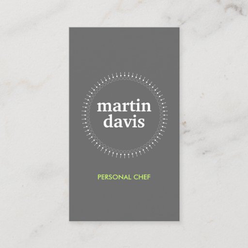 Customizable SUBTLE CIRCLE on GRAY Business Card