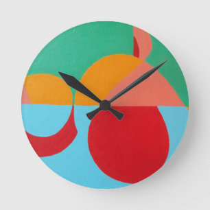 Subtle Clef Geometric Round Clock