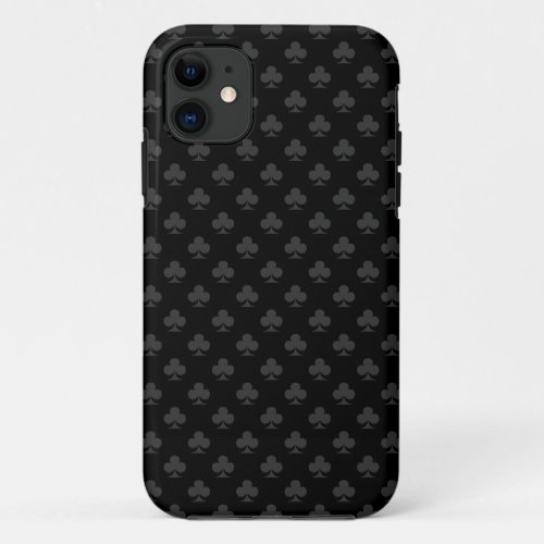 Subtle Clubs _ Dark Gray on Black iPhone 11 Case