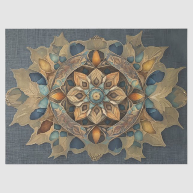 Subtle Color Mandala decoupage Tissue Paper (Front)
