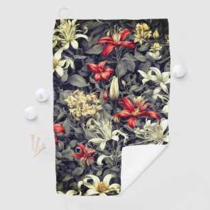 Subtle Color Wild Honeysuckle Print Golf Towel