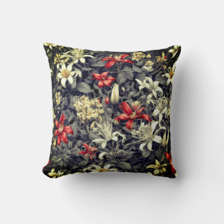 Subtle Color Wild Honeysuckle Print Throw Pillow