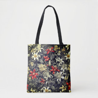 Subtle Color Wild Honeysuckle Print Tote Bag