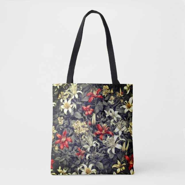 Subtle Color Wild Honeysuckle Print Tote Bag (Front)