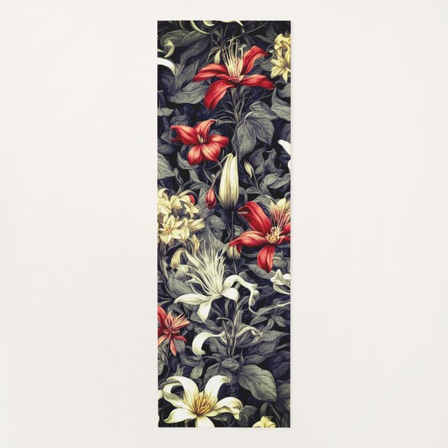 Subtle Color Wild Honeysuckle Print Yoga Mat (Front)