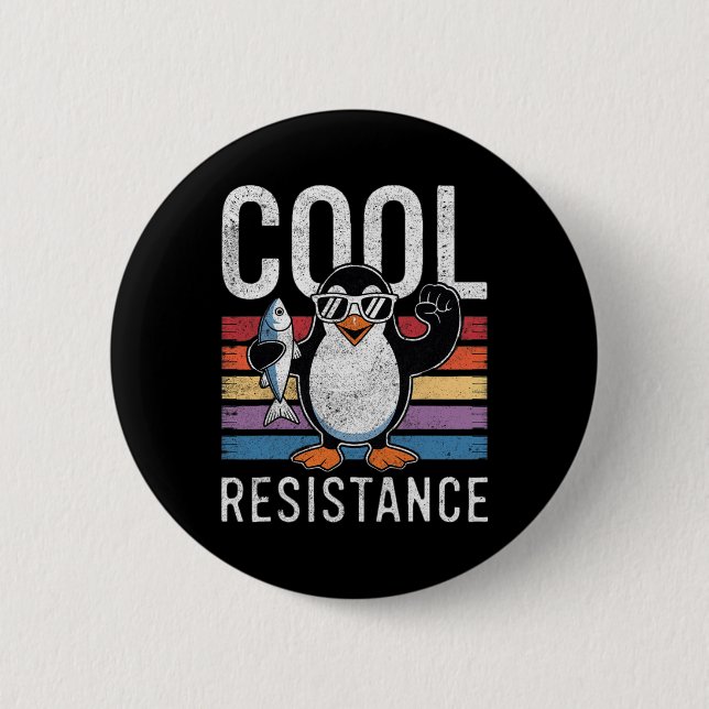 Subtle Cool Resistance Penguin Tariffs Protest Ant Button (Front)