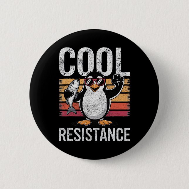 Subtle Cool Resistance Penguin Tariffs Protest Ant Button (Front)