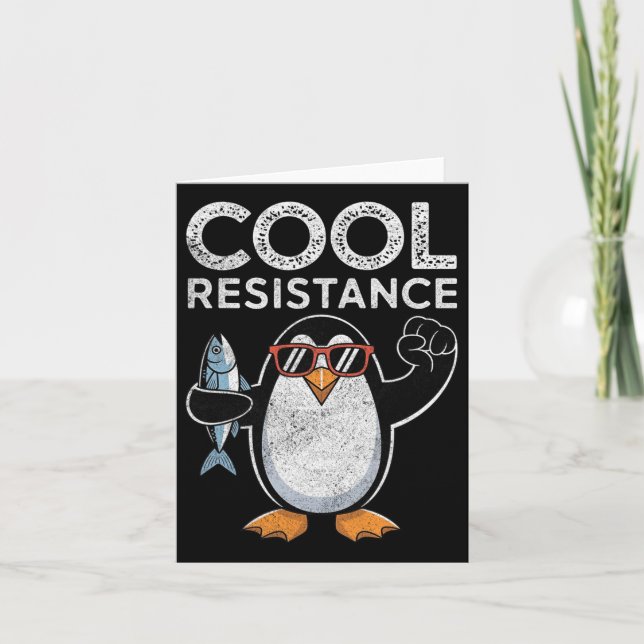 Subtle Cool Resistance Penguin Tariffs Protest Ant Card (Front)