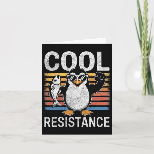 Subtle Cool Resistance Penguin Tariffs Protest Ant Card (Front)