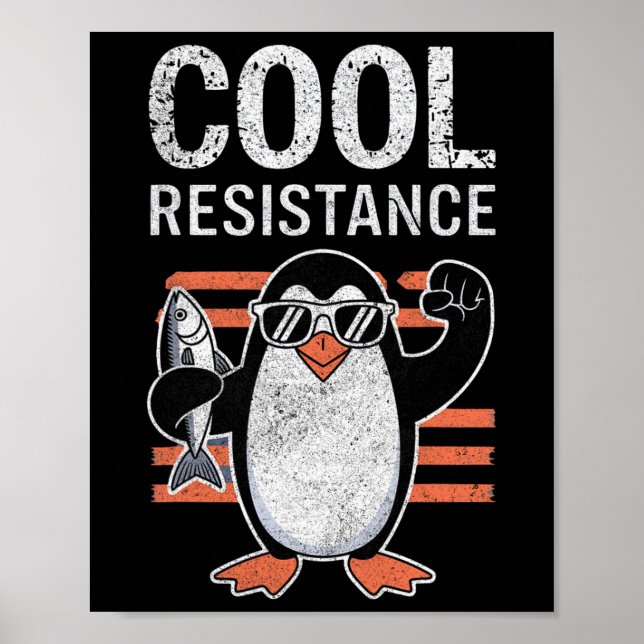 Subtle Cool Resistance Penguin Tariffs Protest Ant Poster (Front)