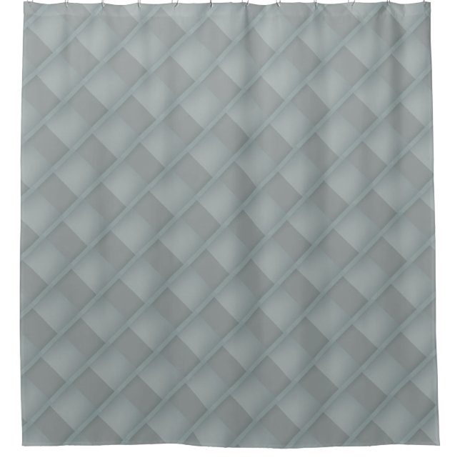 Subtle Diagonal Gray Stripes Geometric Shower Curtain (Front)
