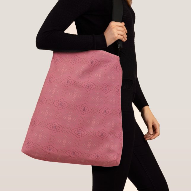 Subtle Diamond Pattern Pink Rose Blush  Crossbody Bag (Close Up)