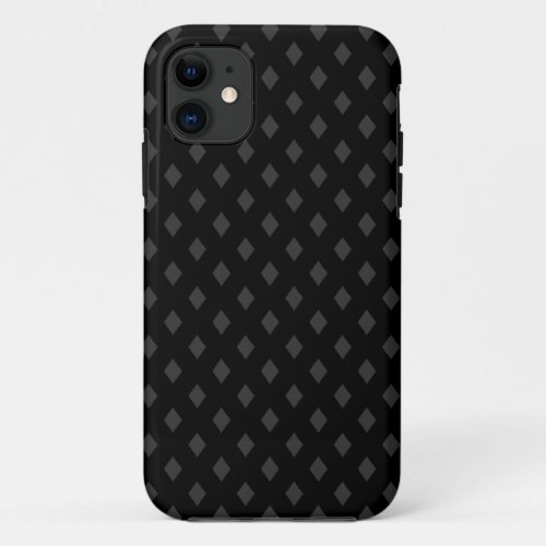 Subtle Diamonds _ Dark Gray on Black iPhone 11 Case