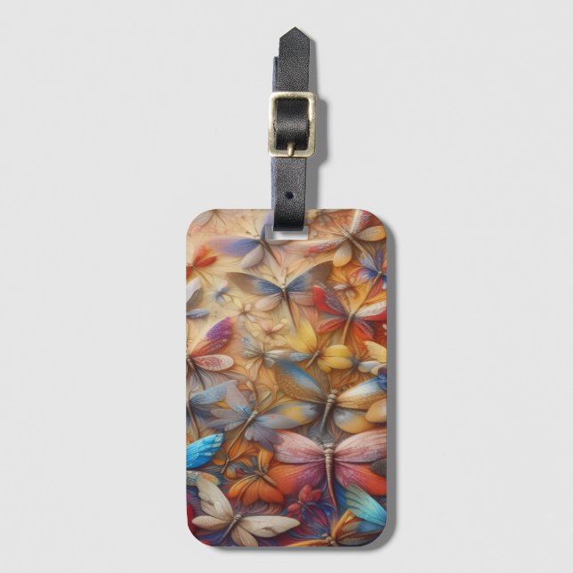 Subtle Dragonflies  Luggage Tag (Front Vertical)