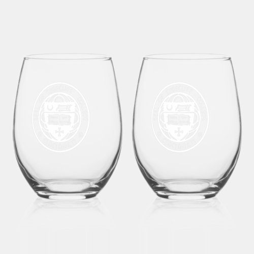 Subtle Edgecliff White logo on a Stemless Wine Glass